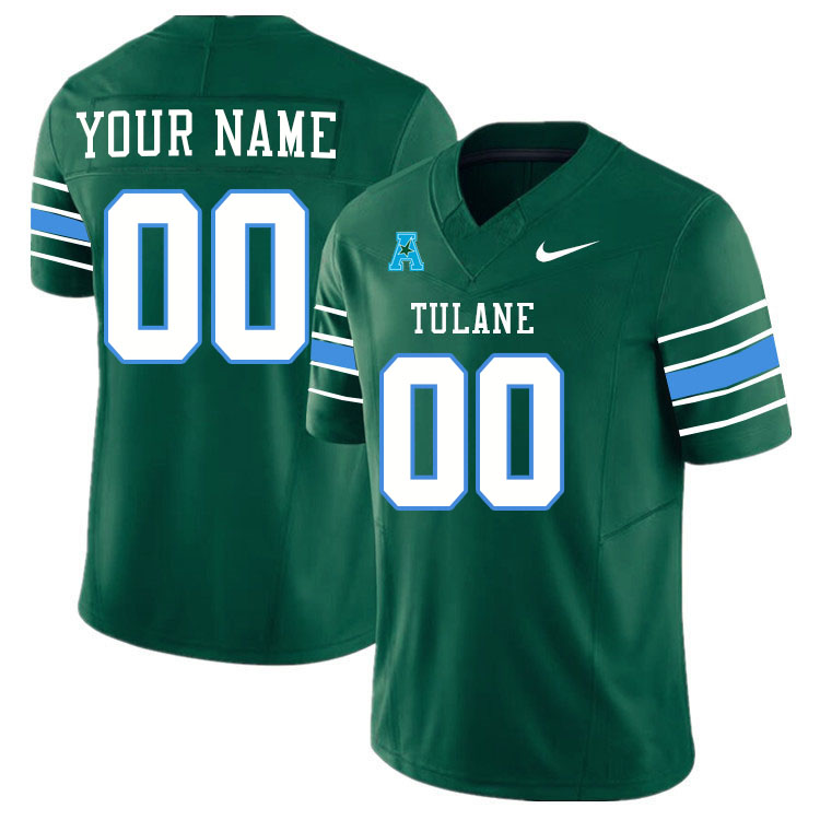 Custom Tulane Green Wave Name And Number Football Jersey-Green